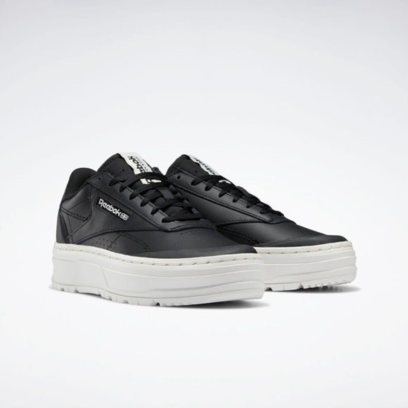 Reebok Shoes - Reebok - Club C Double Geo Platform Sneaker - Black/White - Women’s 8